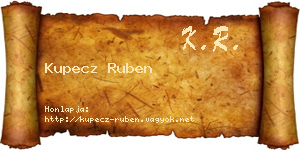 Kupecz Ruben névjegykártya
